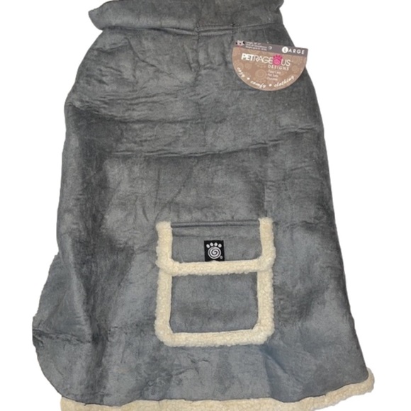 PETRAGEOUS Vest For Pet dog With Fleece Inside With Pocket, Gray, Large - Picture 6 of 10